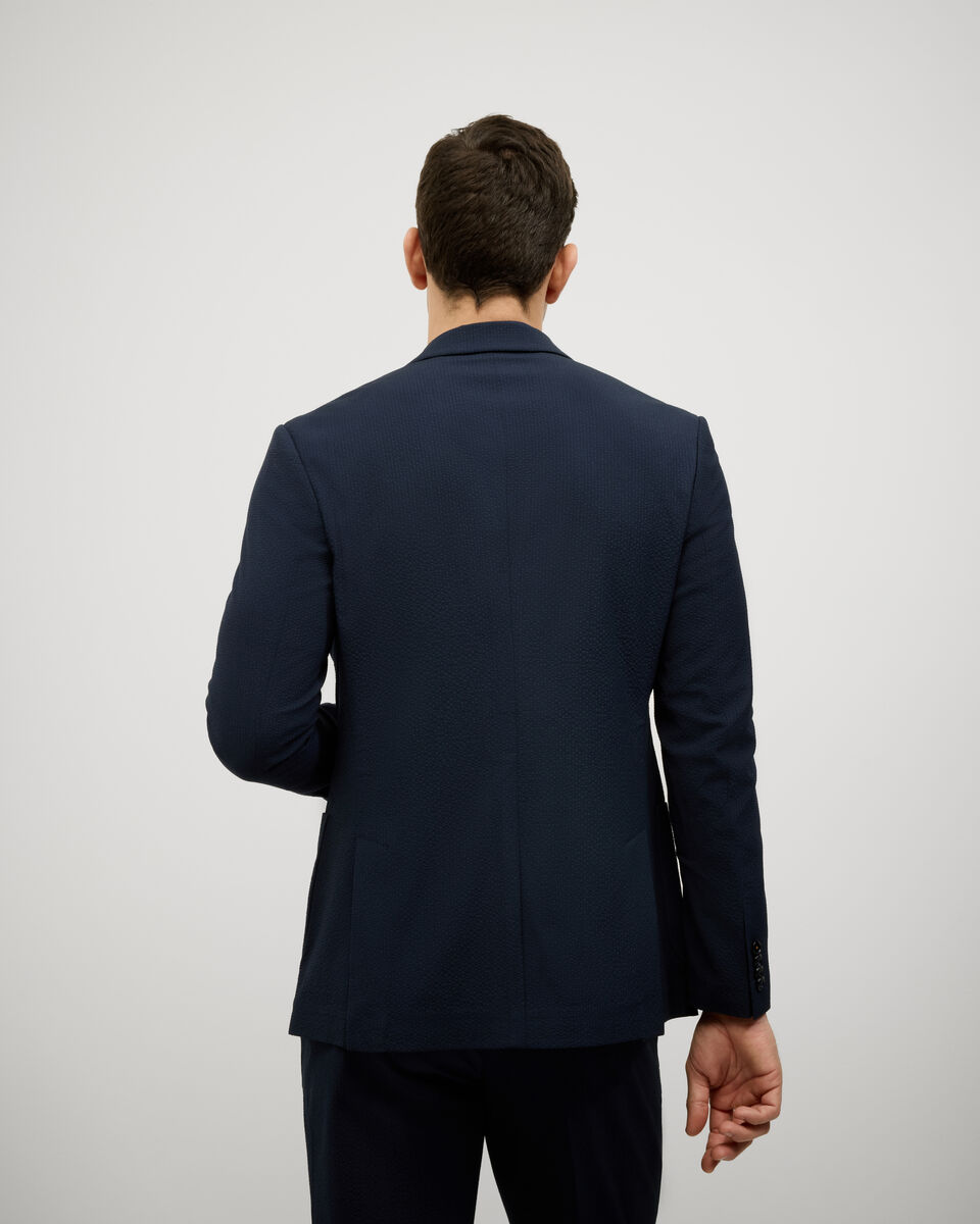 Seersucker Tailored Jacket, Navy, hi-res